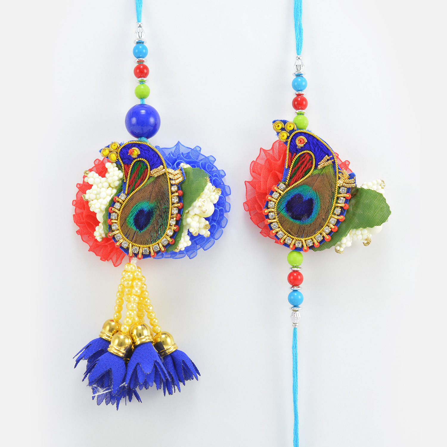 Peacock Design Colorful Fancy Attractive looking Rakhi for Brother and Bhabhi