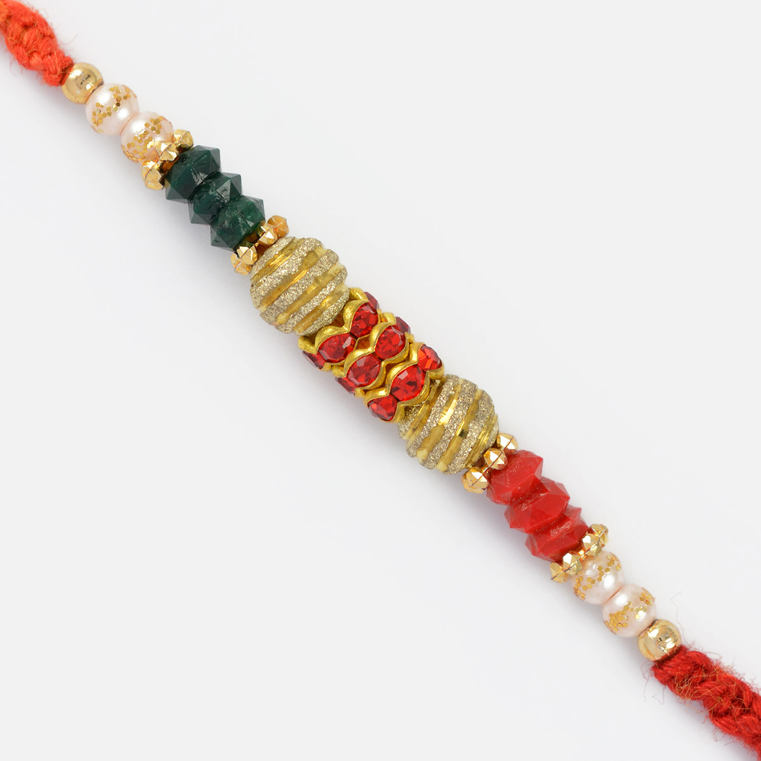 Multi-colored Beads with pearl Rakhi