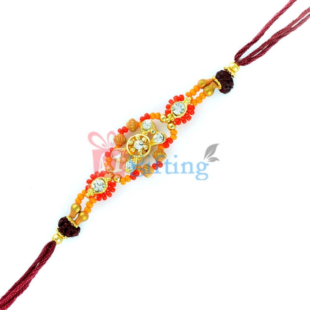 Decorative Blessings Beads Rakhi for Brother