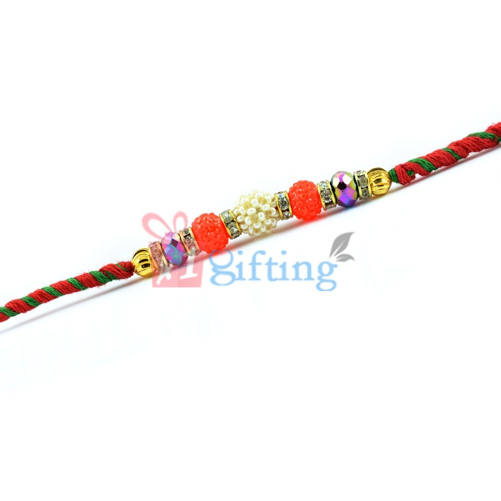 Beauty of Beads - Colorful Jewels and Beads with Diamond Rakhi