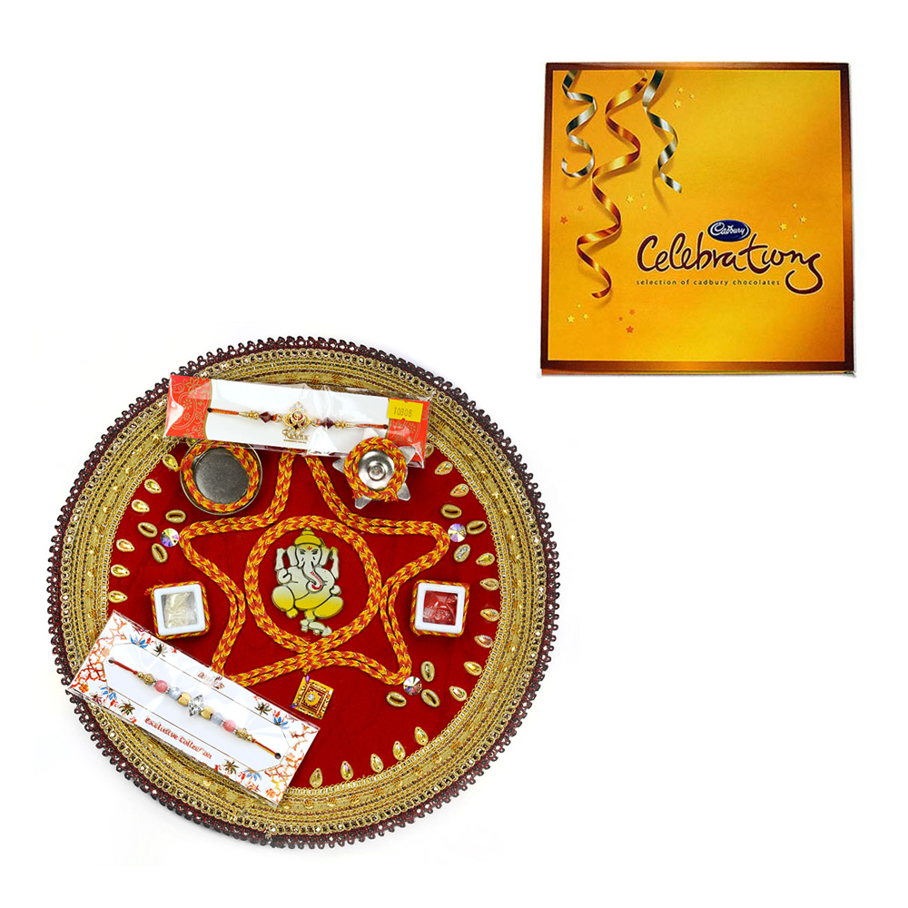 Ganesha Mauli Star Thali with Cadbury Celebration Chocolate Pack