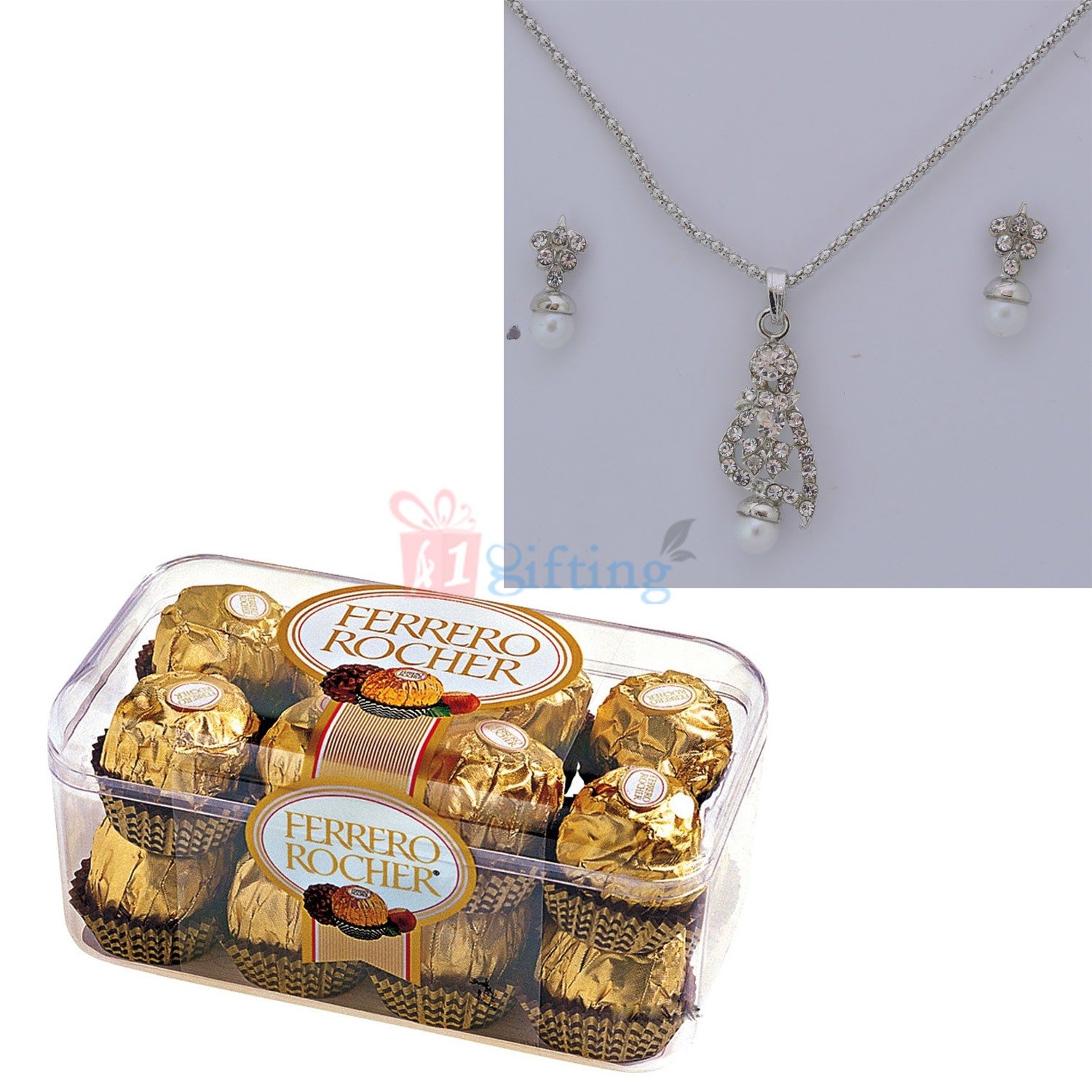 Silver Diamond Jewellery with Ferrero Rocher 16 Chocolates