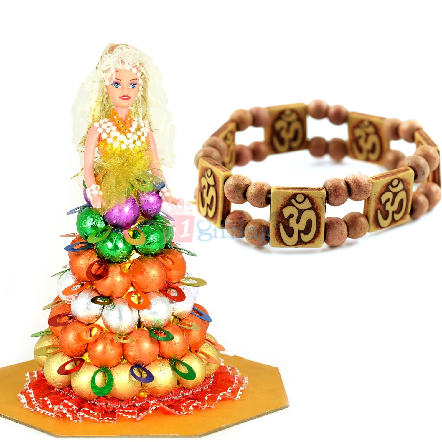 Om Bracelet with Chocolate Doll Gift