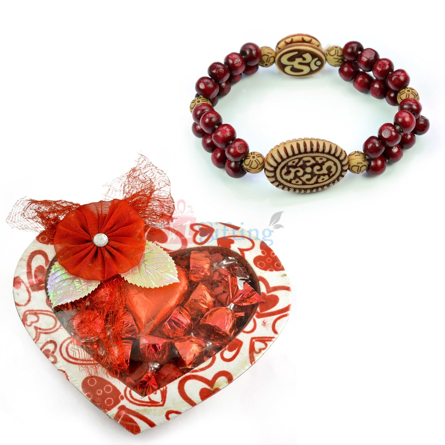 Marvellous Om Bracelet with Heart Chocolate Pack Gift
