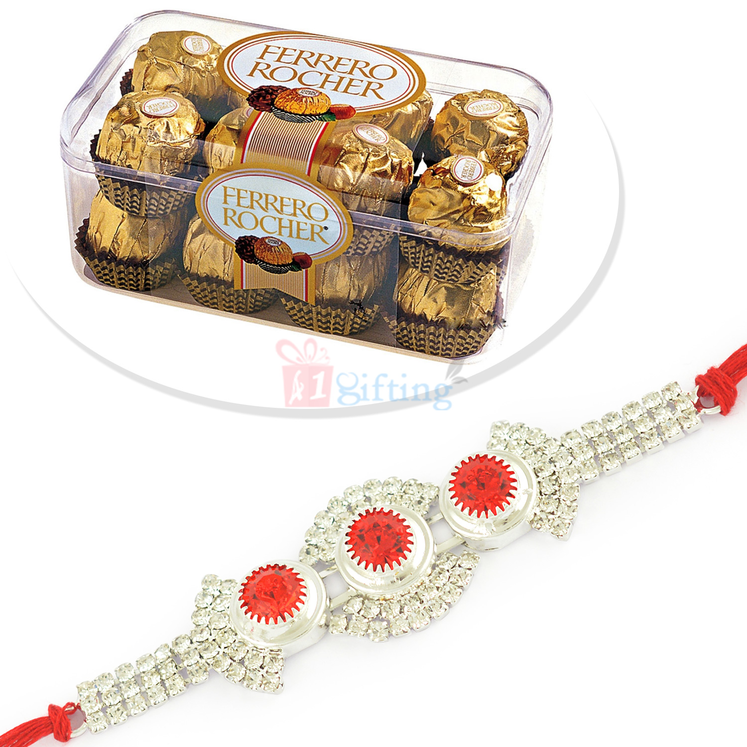 Ferrero Rocher T-16 Box and Special Diamond Rakhi Hamper