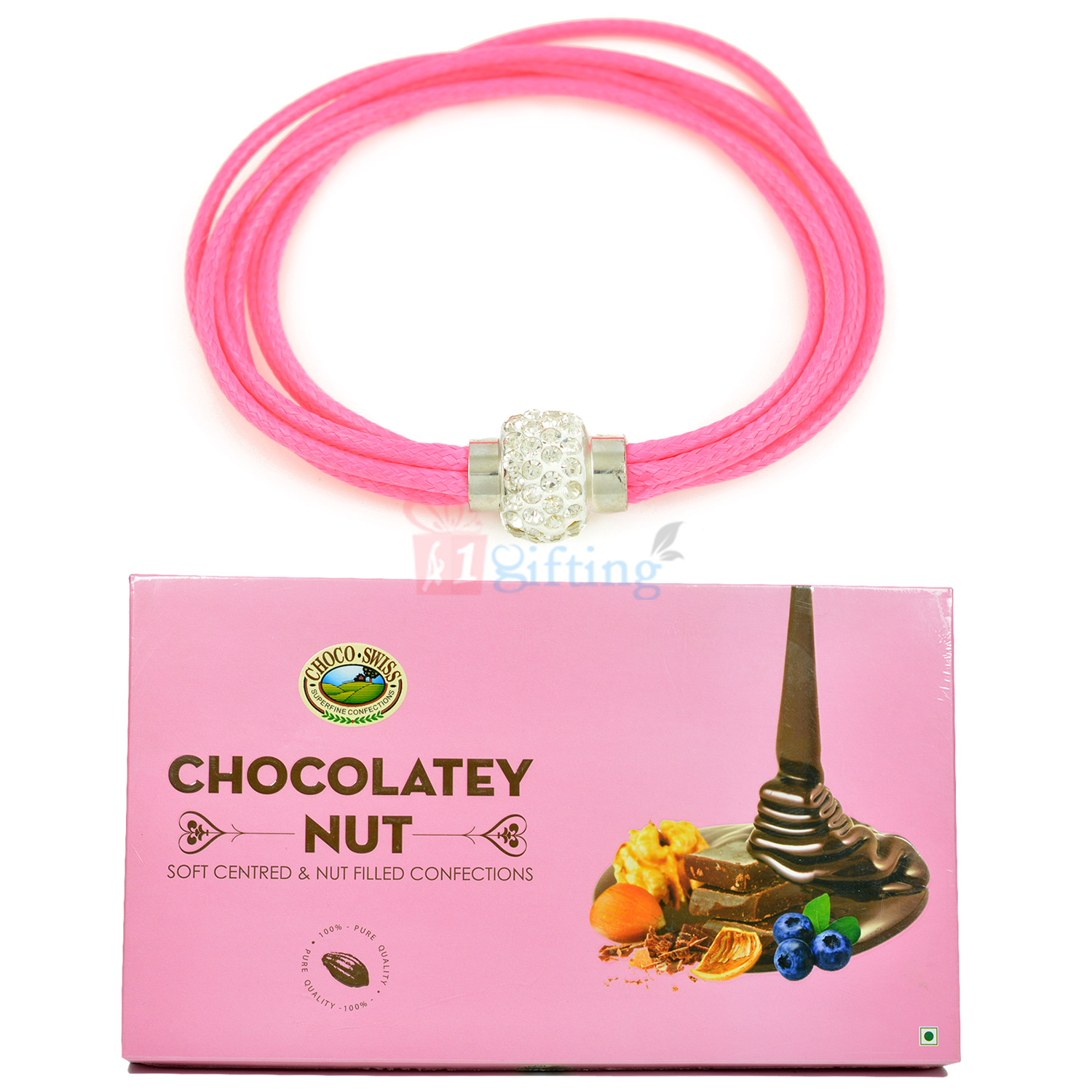 Magnetic Rakhi Bracelet with Chocolatey Nut Filled Confections