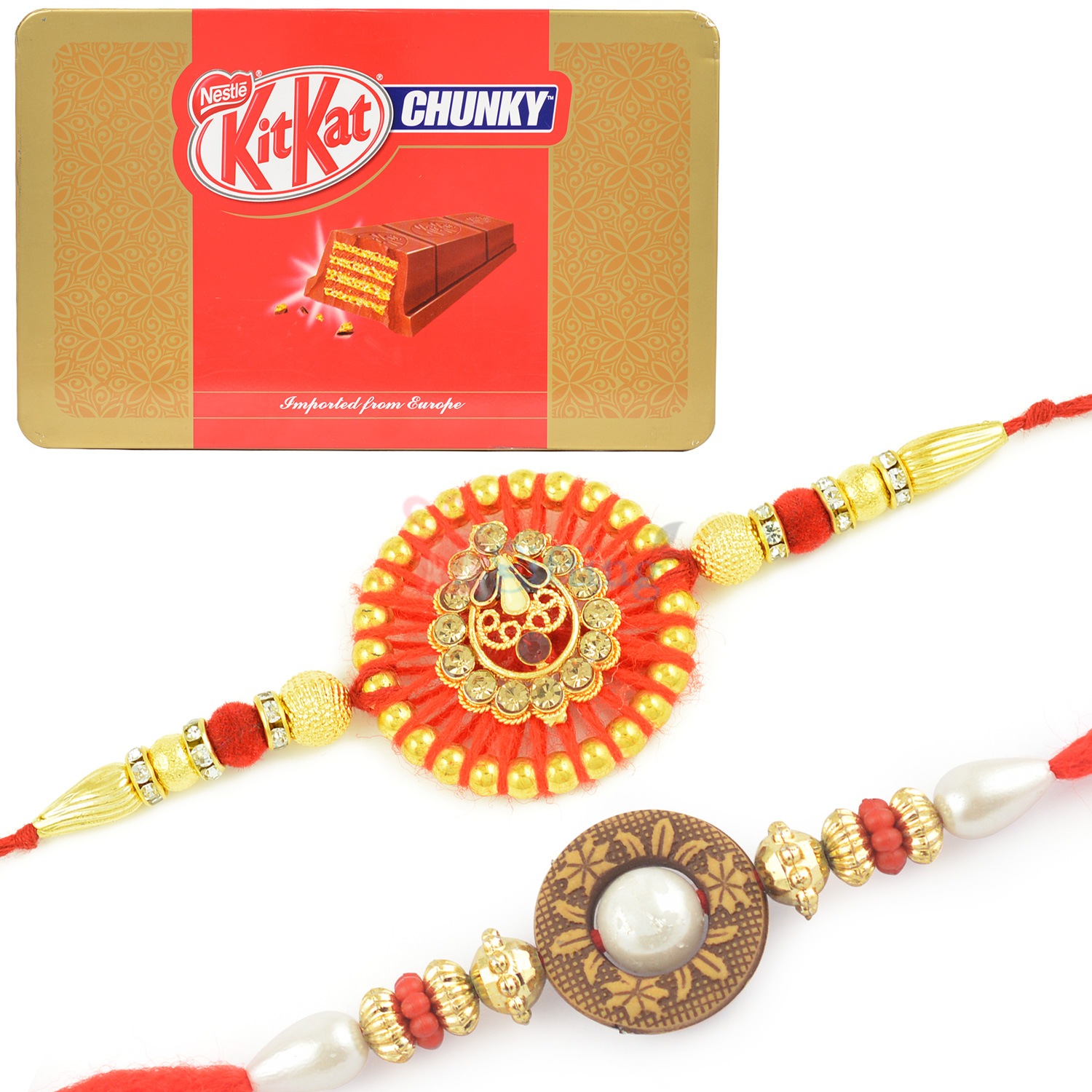 Nestle KitKat Chunky Chocolates with 2 Rakhis for Brother