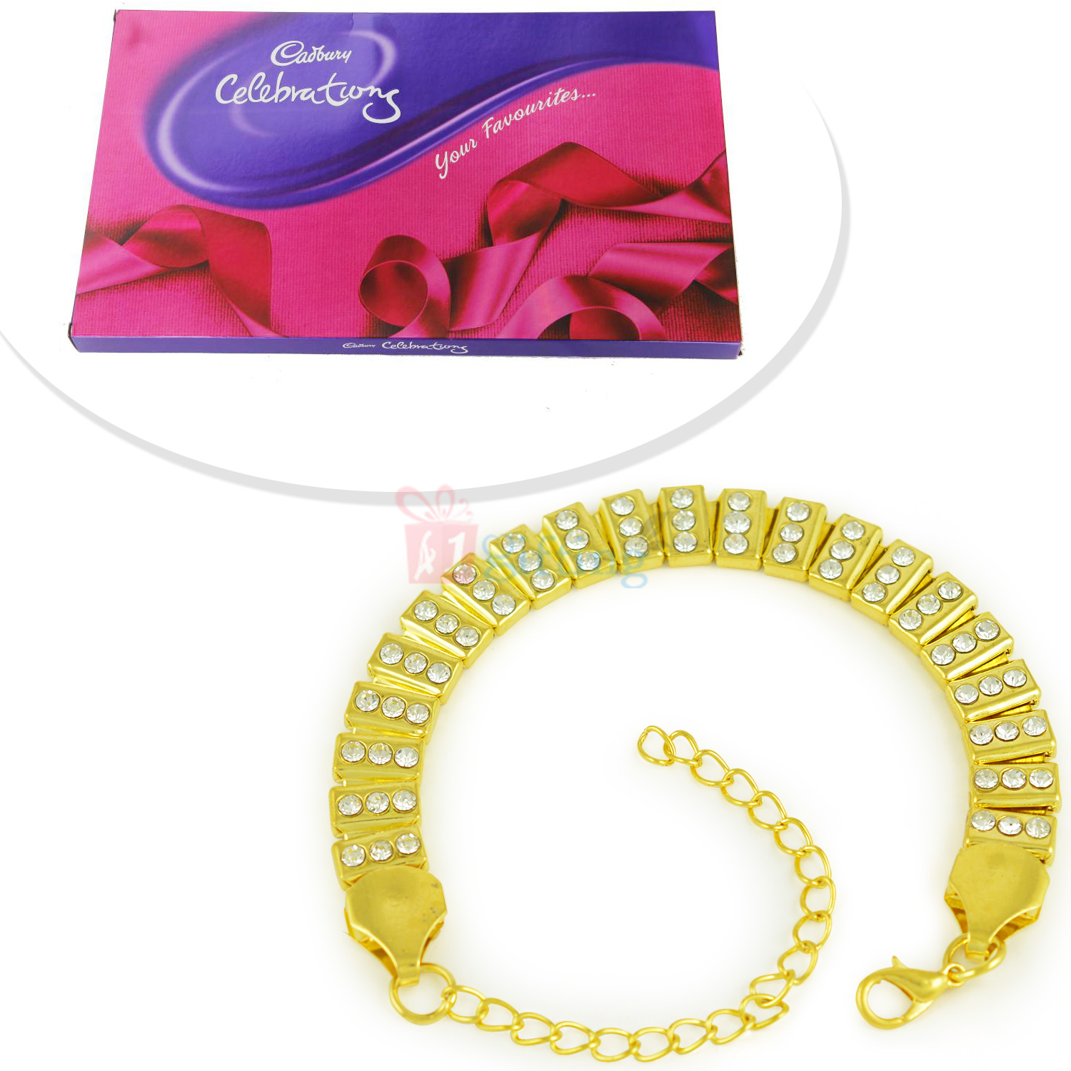Jewel Studded Wrist Bracelet with Big Cadbury Celebration Pack