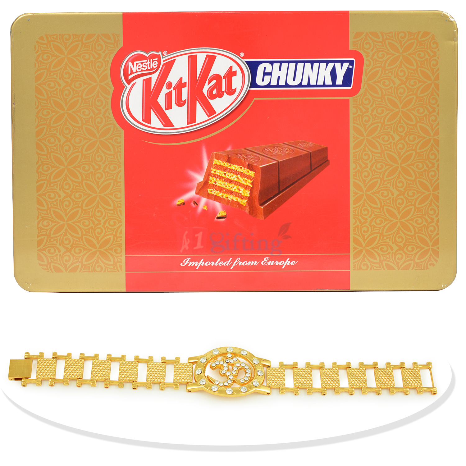 Kitkat Chunky with Om Golden Touch Bracelet