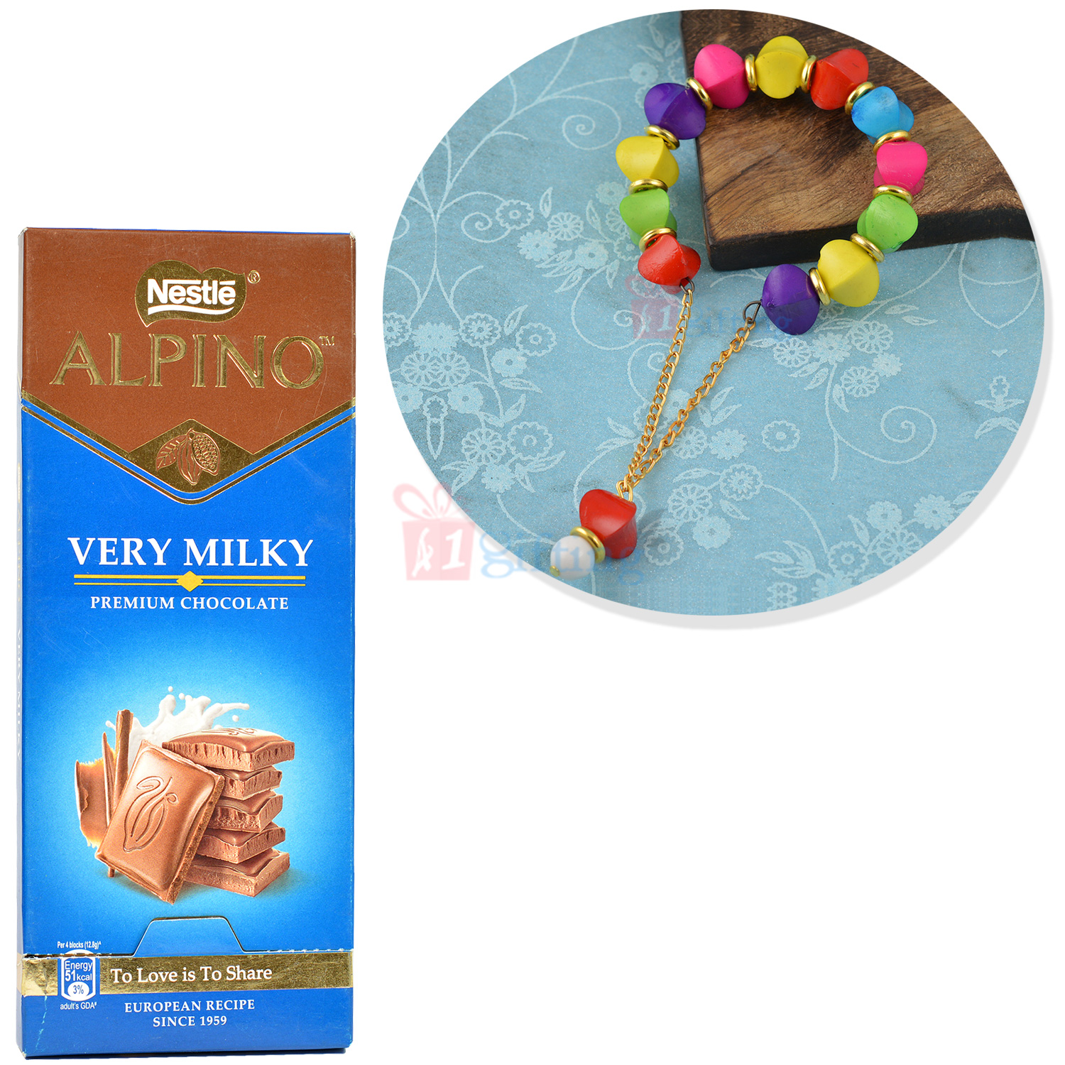 Alpino Very Milky with Multi Color Big Beads Ladies Bracelet