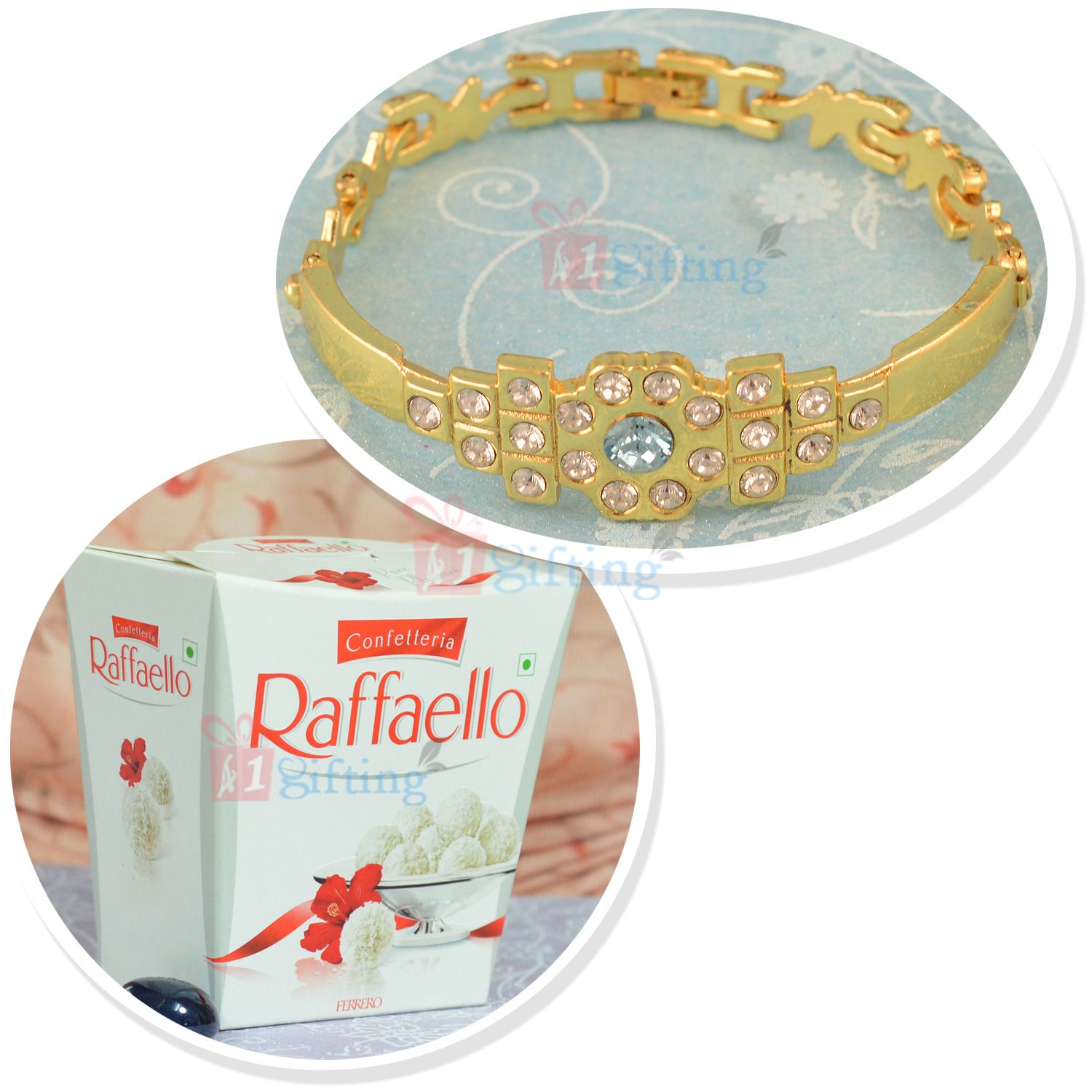 Raffaello with Golden Jewel Bracelet for Ladies