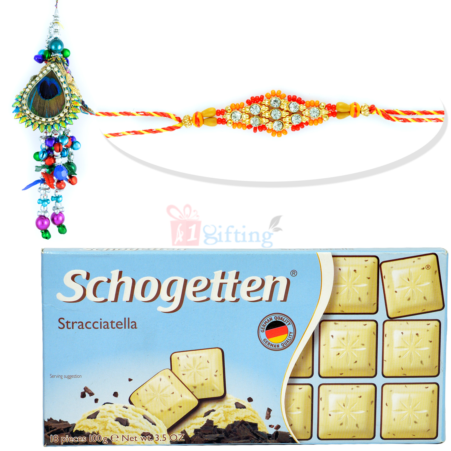 Schogetten Cube Chocolate with Awesome Pair Rakhi