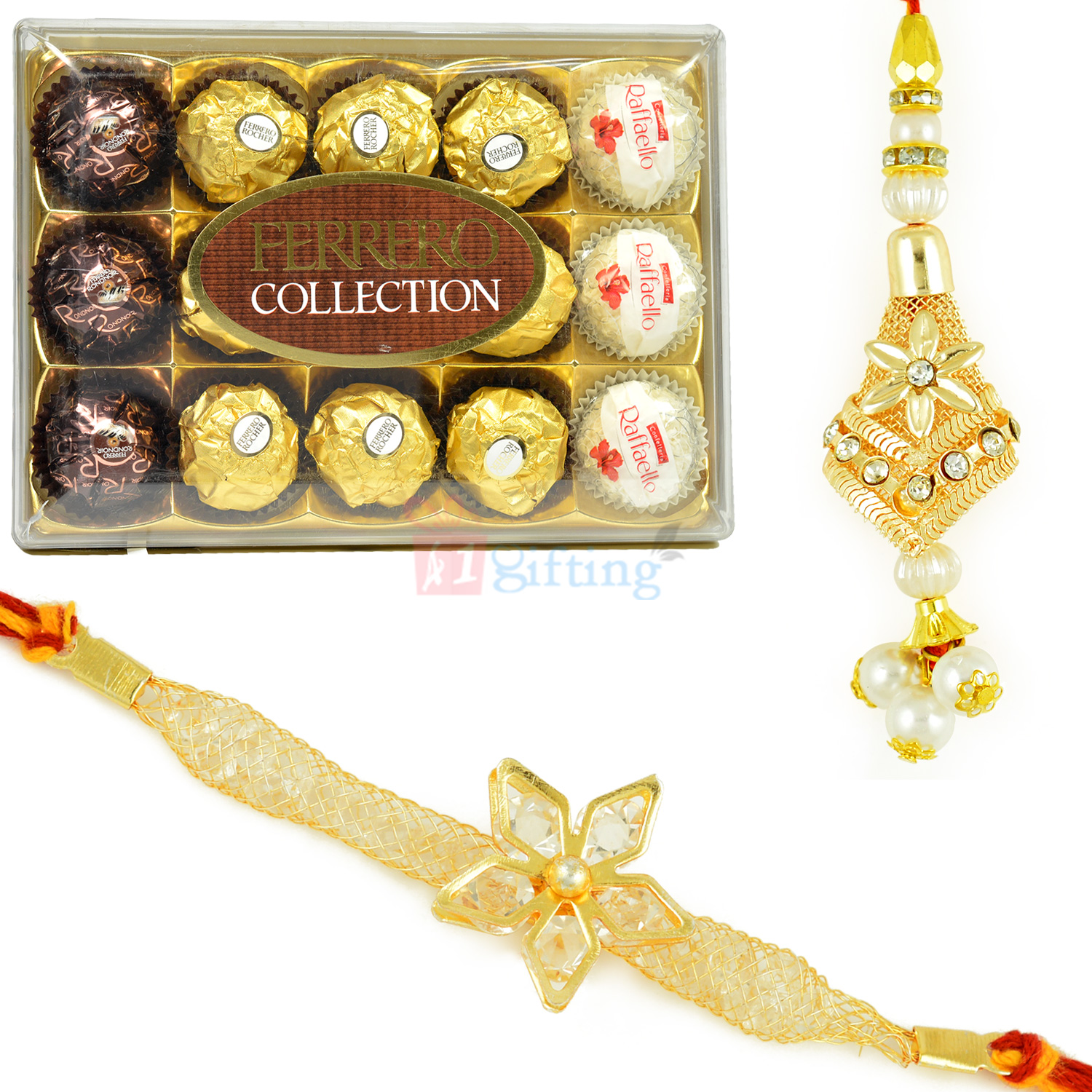 T15 Ferrero Chocolate with Wonderful Pair Rakhi Set