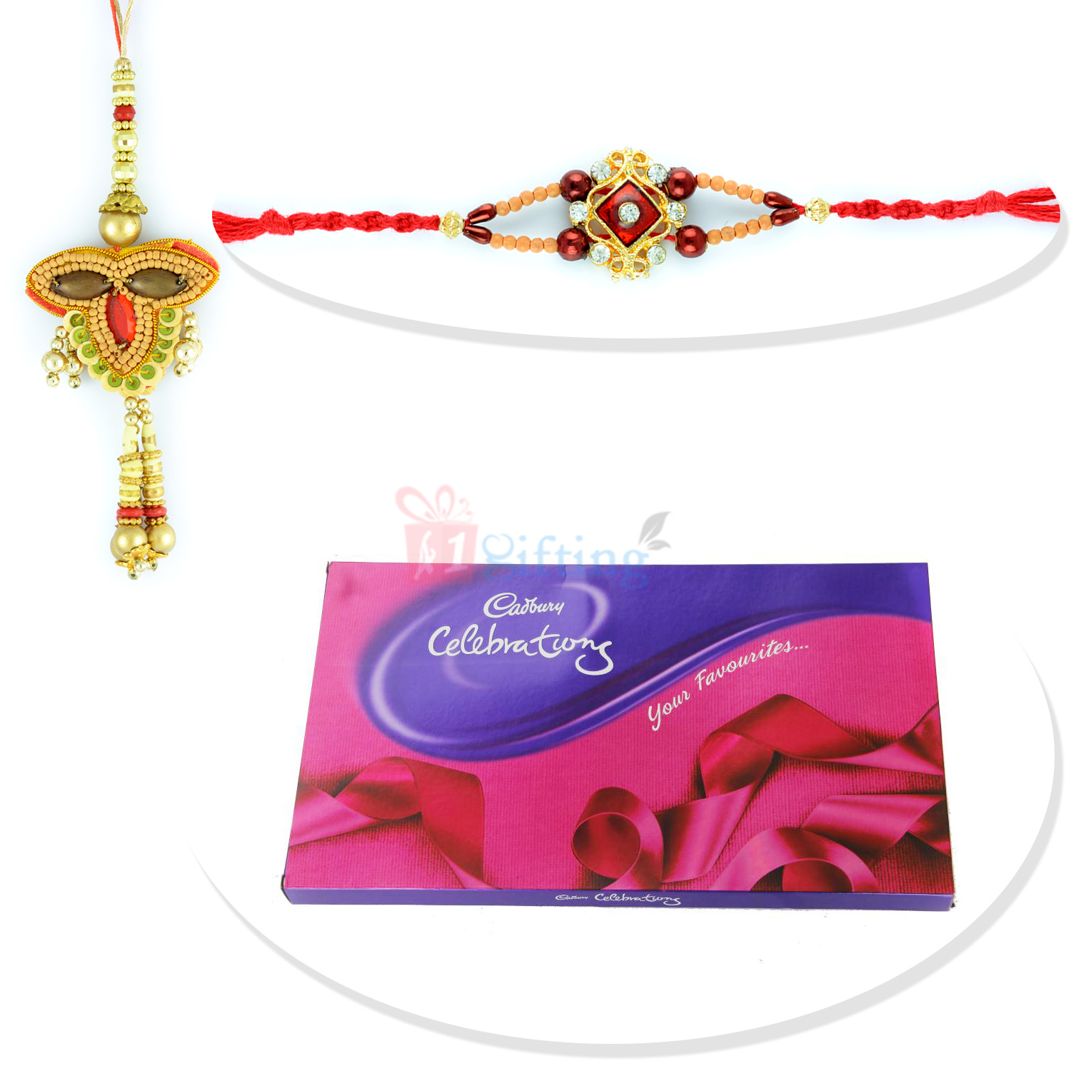 Big Cadbury Celebration Pack with Traditional Pair Rakhi Combo