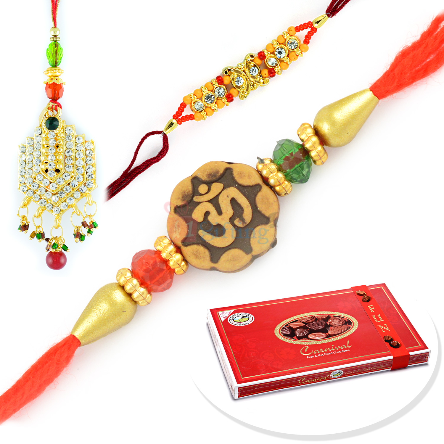Carnival Fruit and Nut Chocolate with Rakhi Hamper