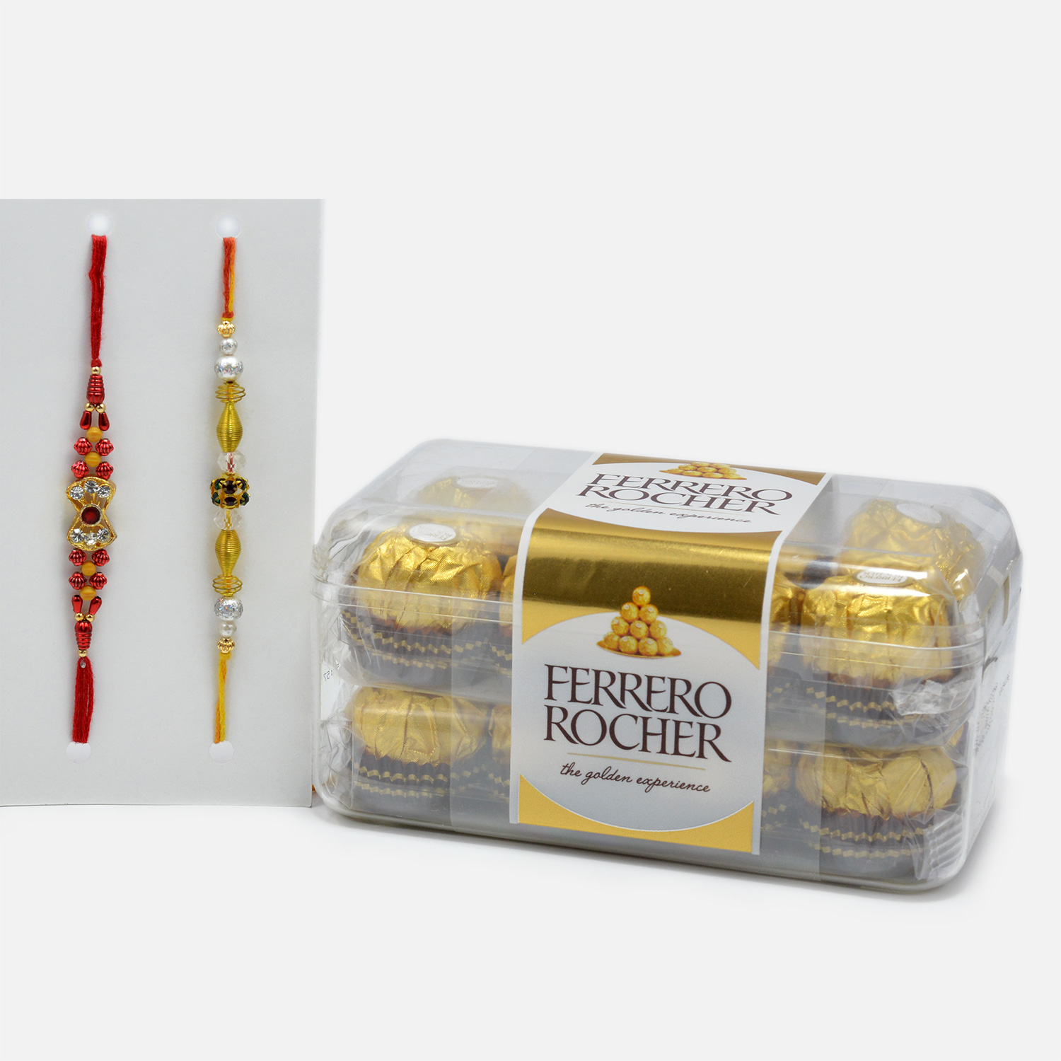 Simple Rakhi Set of 2 with Ferrero Rocher