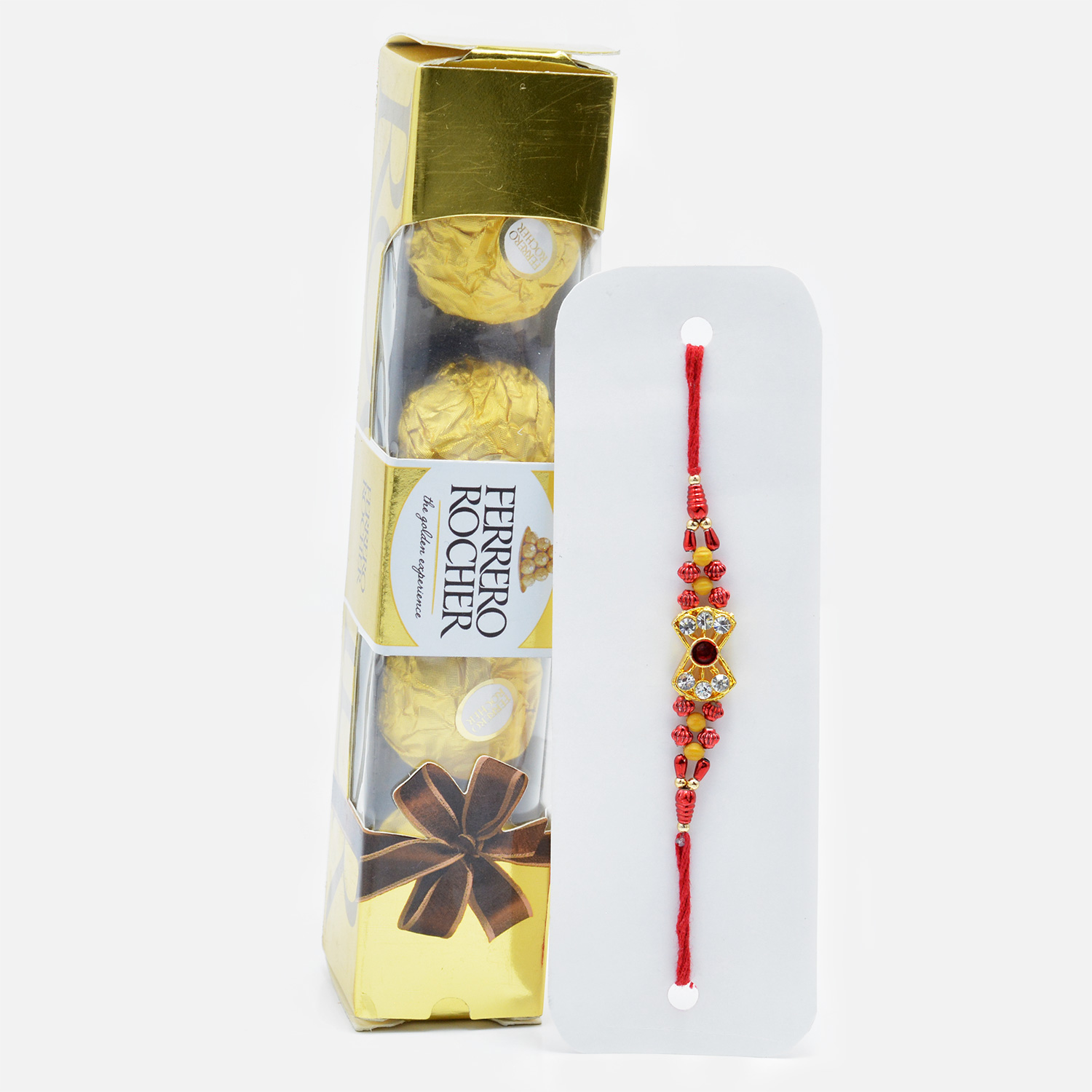 Beads Rakhi with Ferrero Rocher (4 pcs)