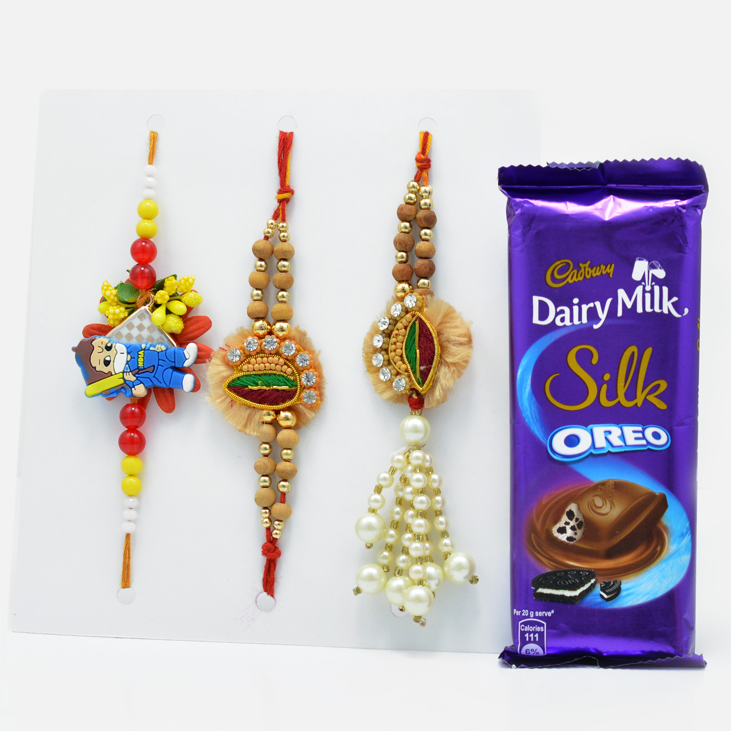Amazing Rakhi Set for Family with Cadbury Dairy Milk Silk Oreo