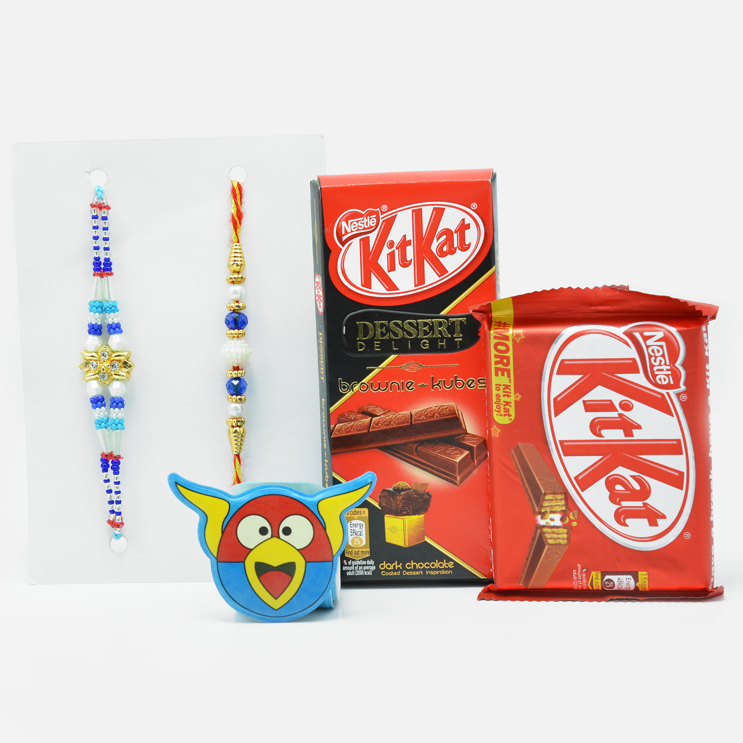 Rakhi for Bhaiya Set of 3 with Kit-Kat Chocolates