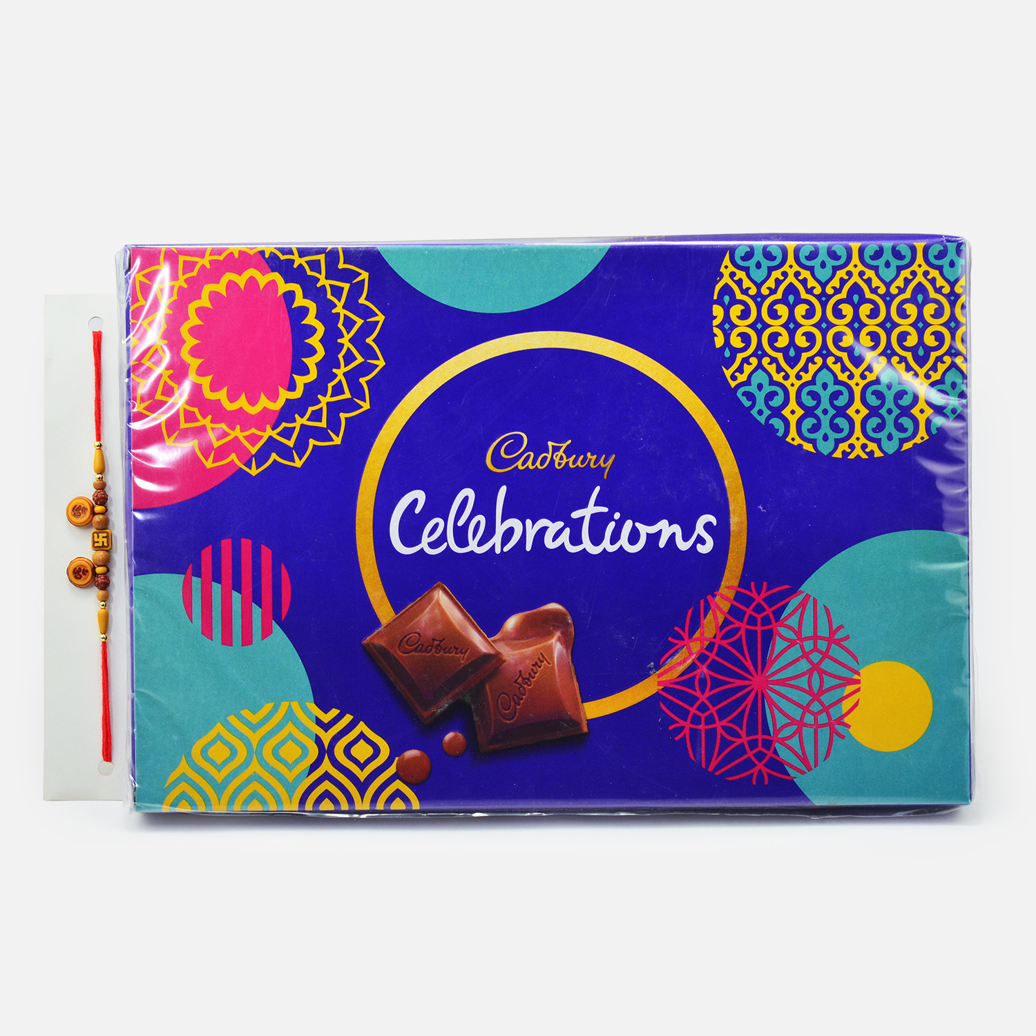 Cadbury Celebration Small Pack of Chocolate with Om Bhai Rakhi