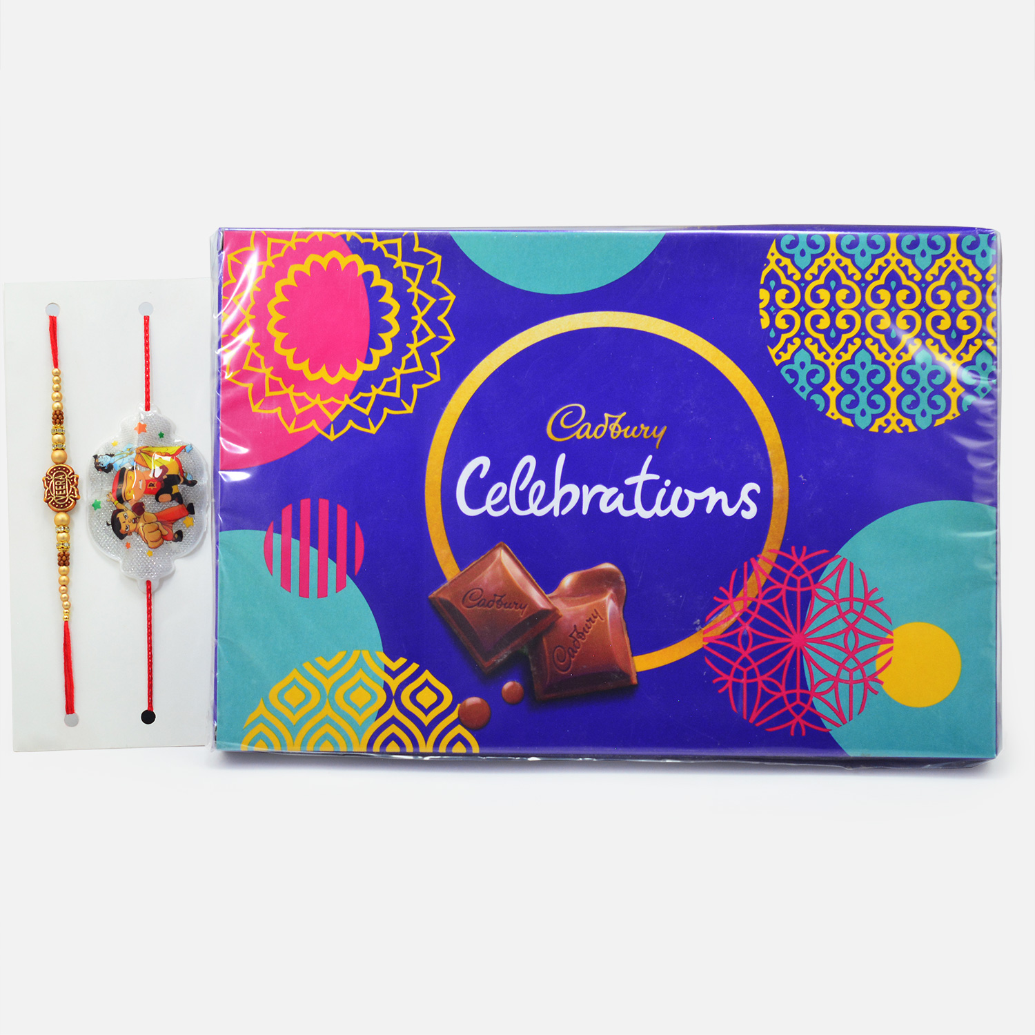 Special Beads and Kid Rakhi with Cadbury Celebration Small Chocolate Pack