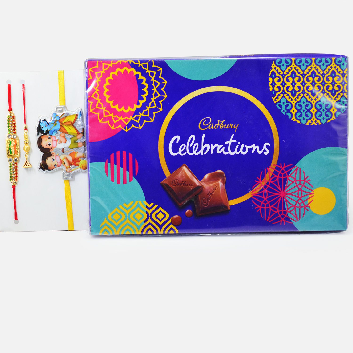 Bhaiya Bhabhi and Kid Rakhi Set with Cadbury Celebration Small Pack