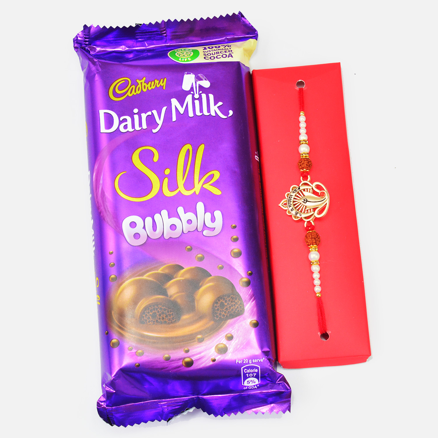 Dairy Milk Silk Bubbly Small Chocolate with Lord Ganesha Brother Rakhi