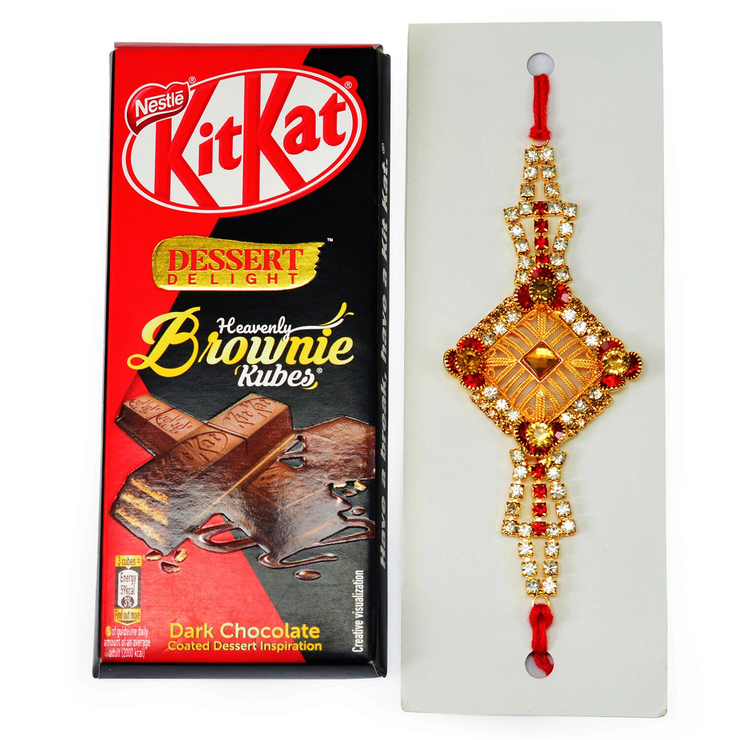Kitkat Brownie Chocolates with Jewel Rakhi for Brother 