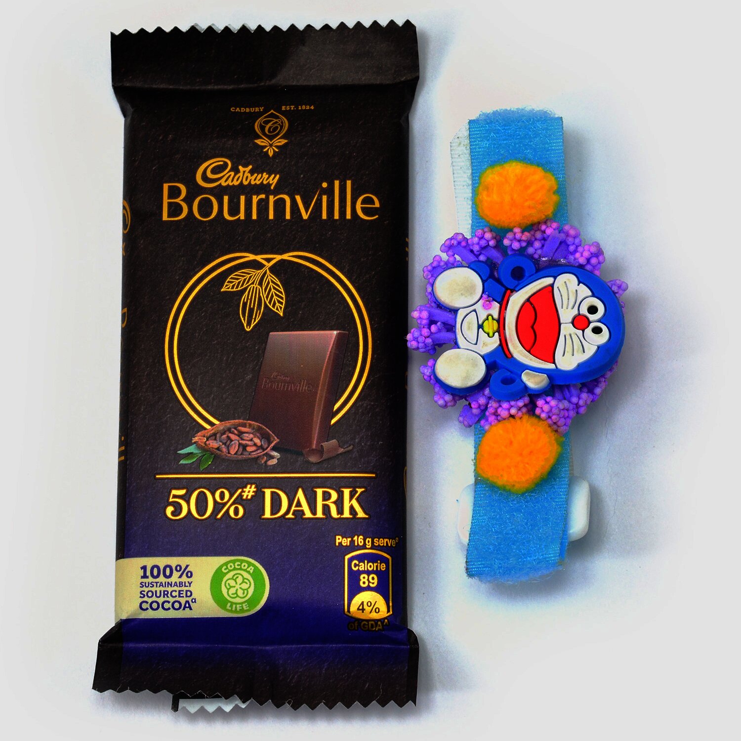 Doremon Kid Rakhi with Cadbury Bournville Chocolate