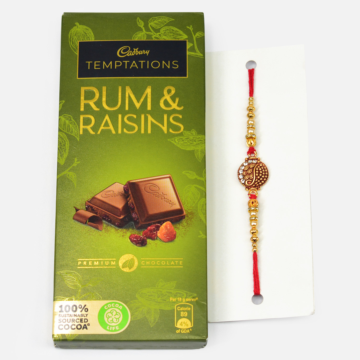 Cadbury Temptation Chocolate with Simple Designer Rakhi