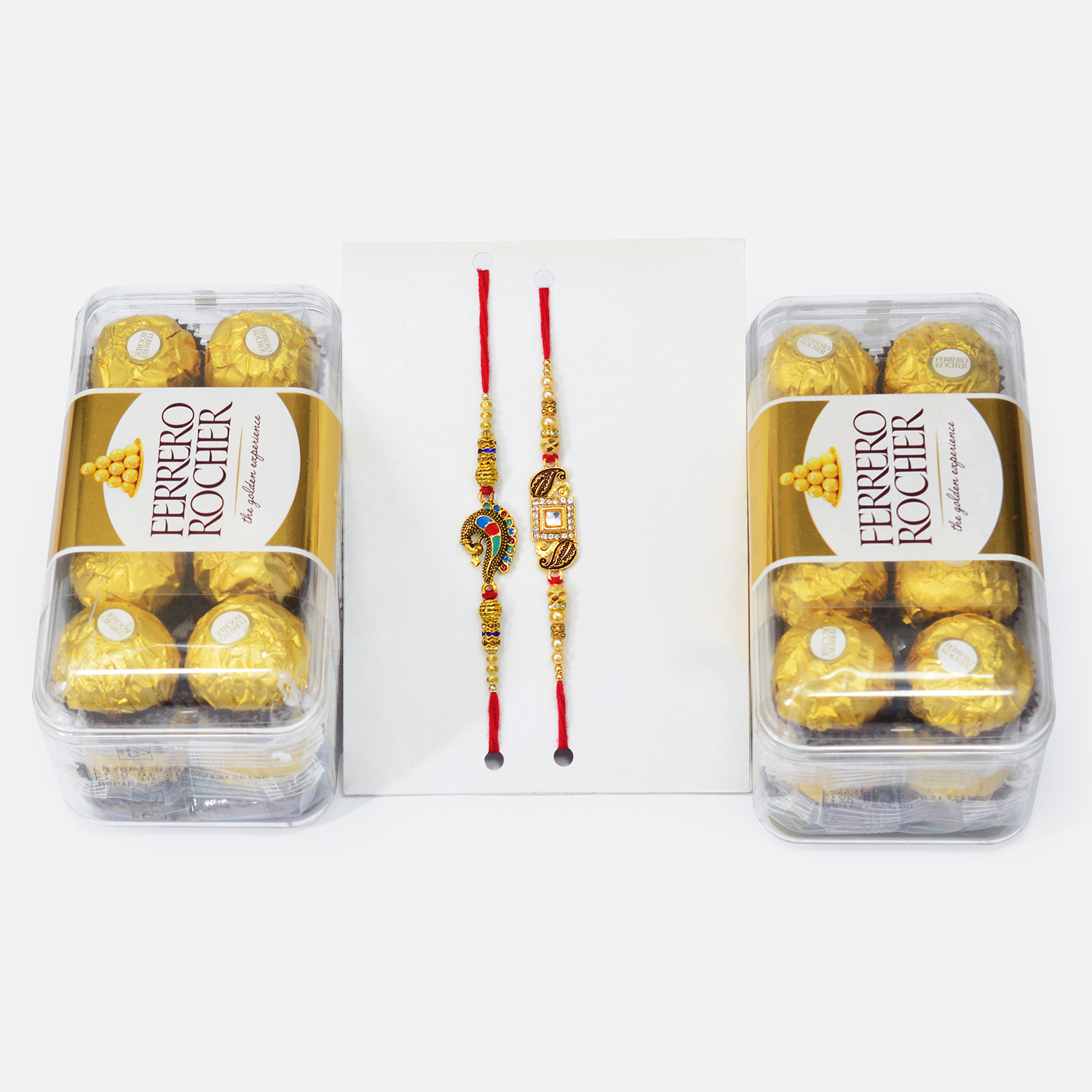 Ferrero Rocher 2 Box of Chocolates with Meenakari Work Designer Brother Rakhis