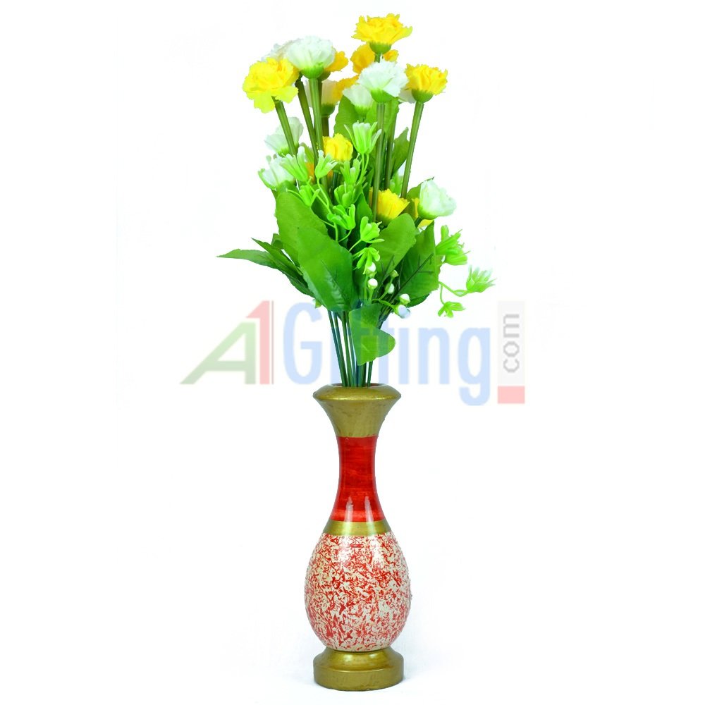 Glorious Yellow and White Beautiful Flower with Pot