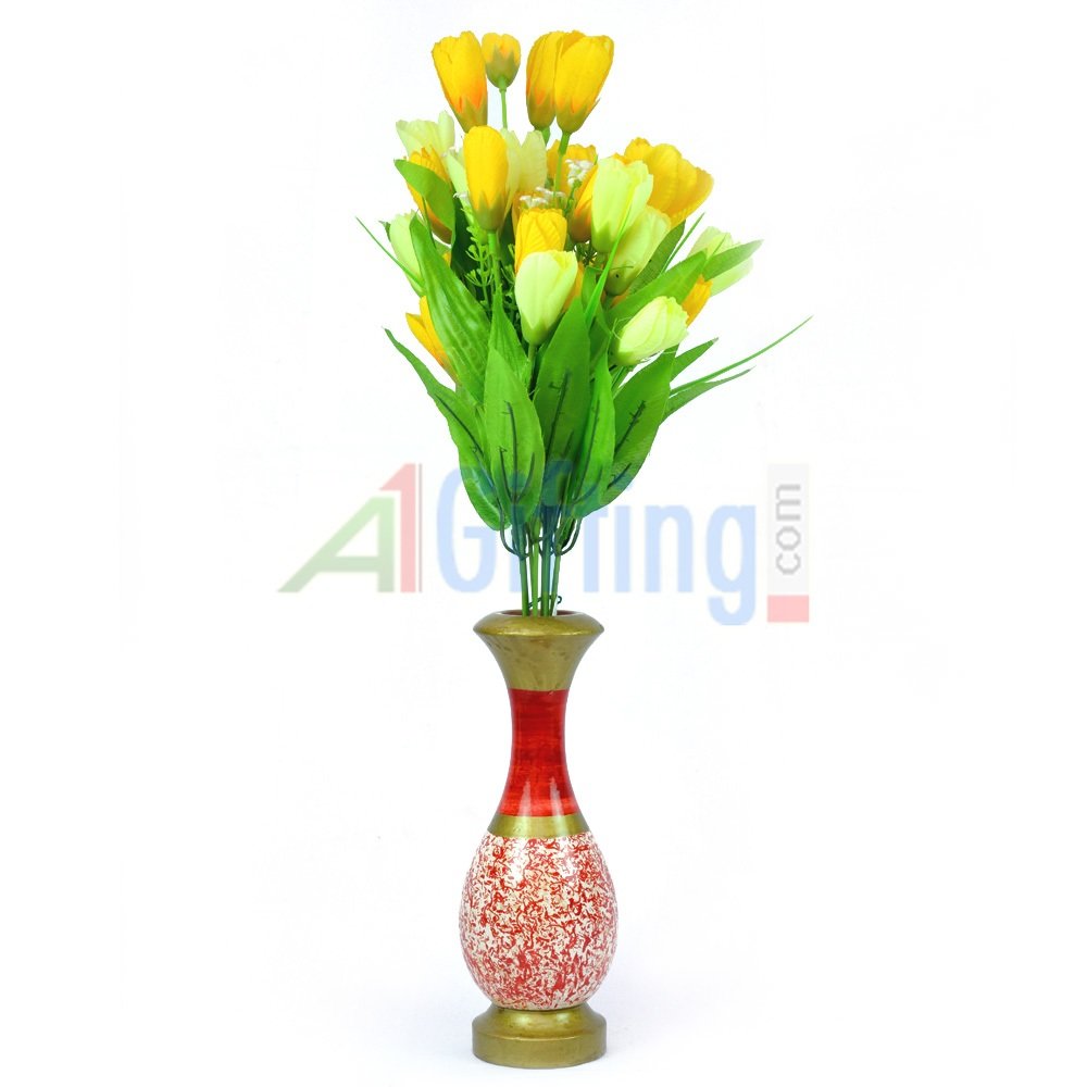 Beautiful Flowers with Metalic Pot Decorative
