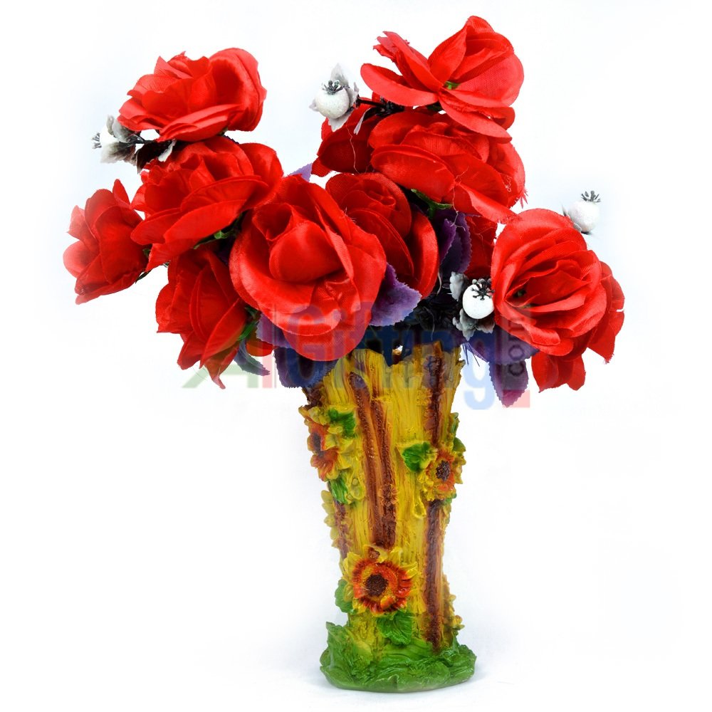 Red Rose Flowers Bouque with Amazing Flower Pot