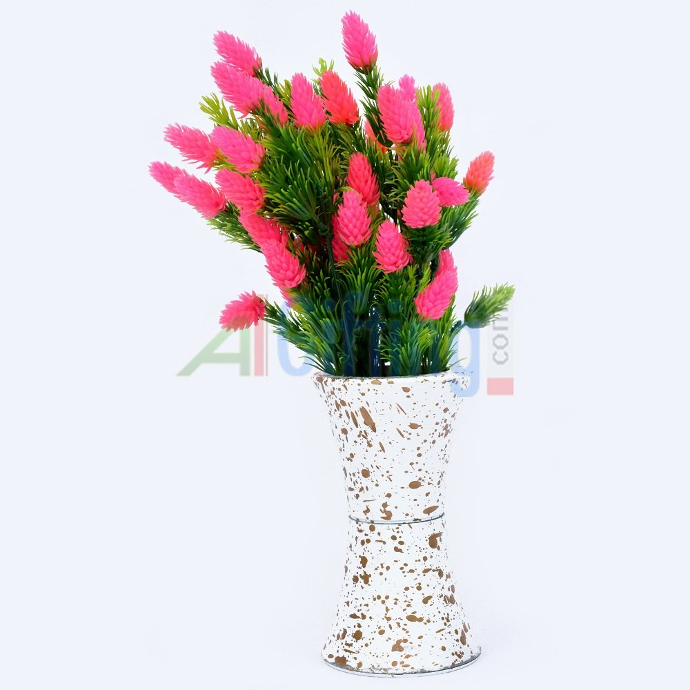 Pink Green Flower with Pot