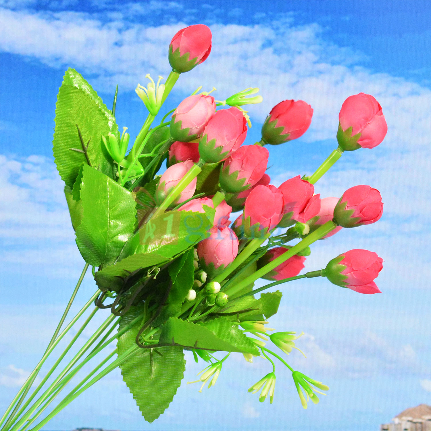 Pink Roses Buds Artificial Decorative Plant