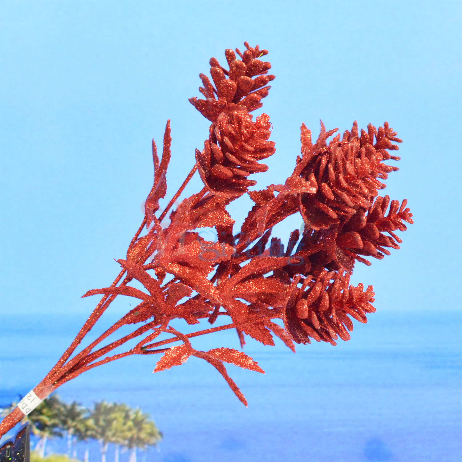 Red Sparkling Decorative Artificial Plant for Pot