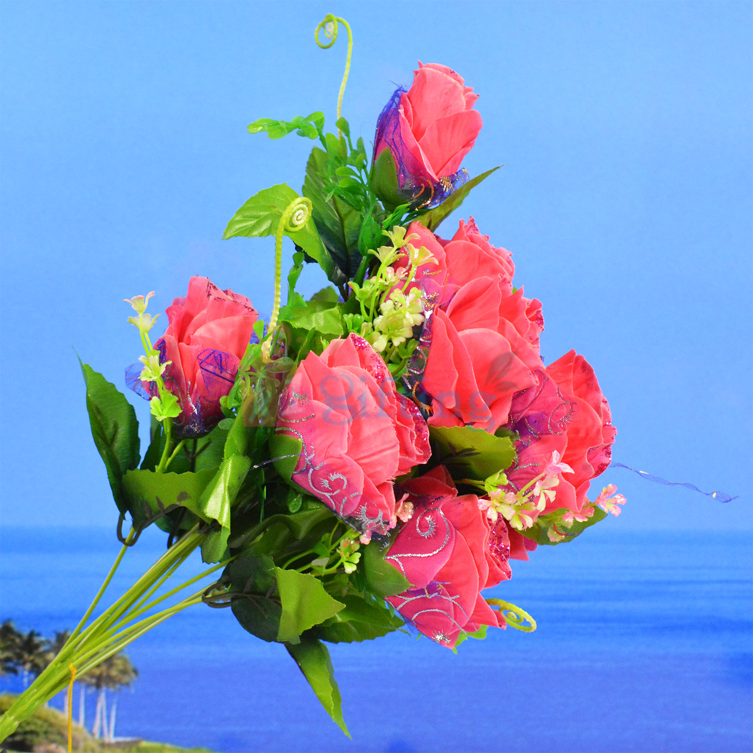 Awesome Pink Roses Decorative Artificial Plant