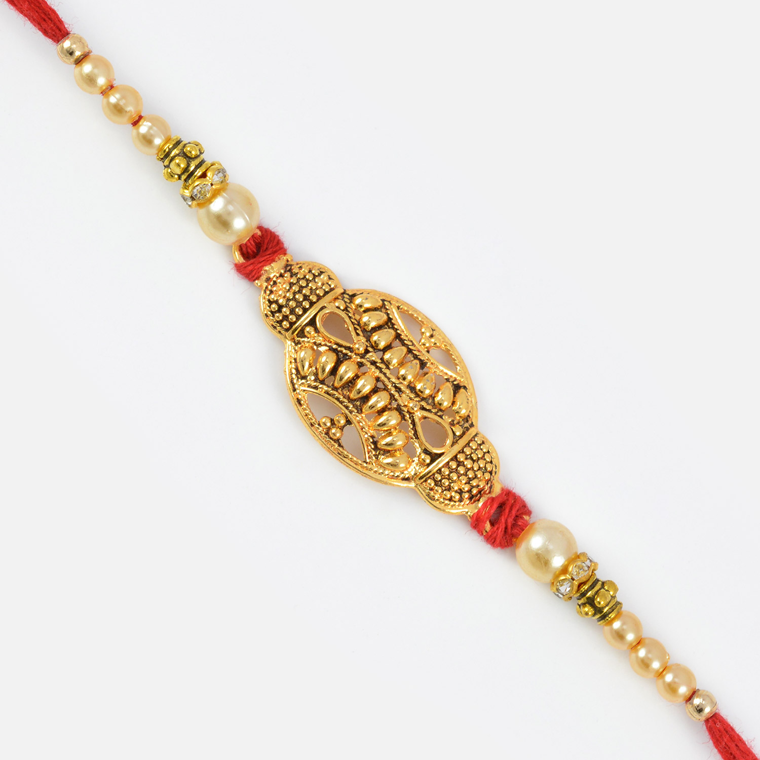 Antique Gold Meena Moli Rakhi 