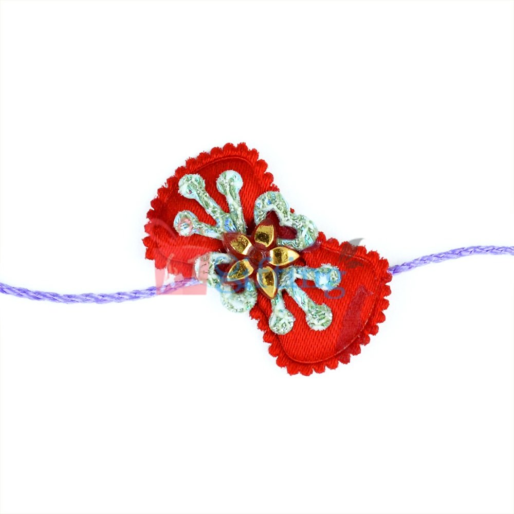 Butterfly Designer Maroon Soft Cloth Base Designer Rakhi Thread