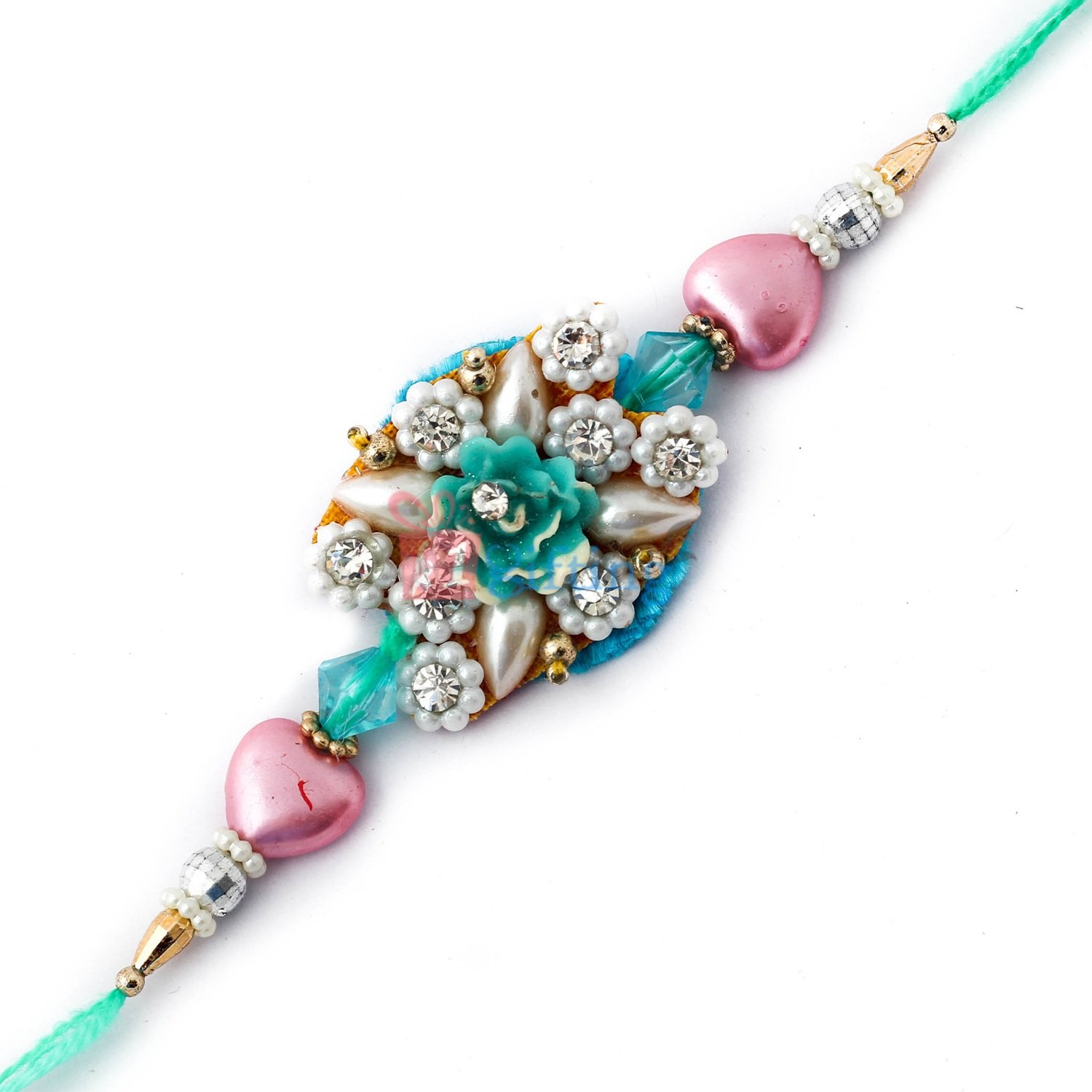 Art of creativity-fancy Rakhi with pearl, diamond and miutl design beads