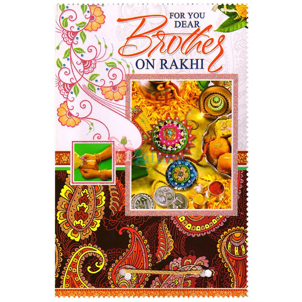 Rakhi Greeting Card for Wonderful Brother Who Cares for Sister