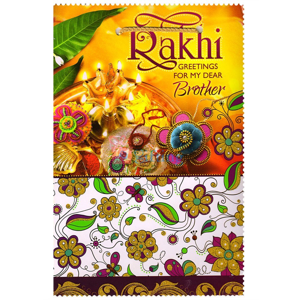 Peace Prosperity and Success Rakhi Greeting Card for Brother