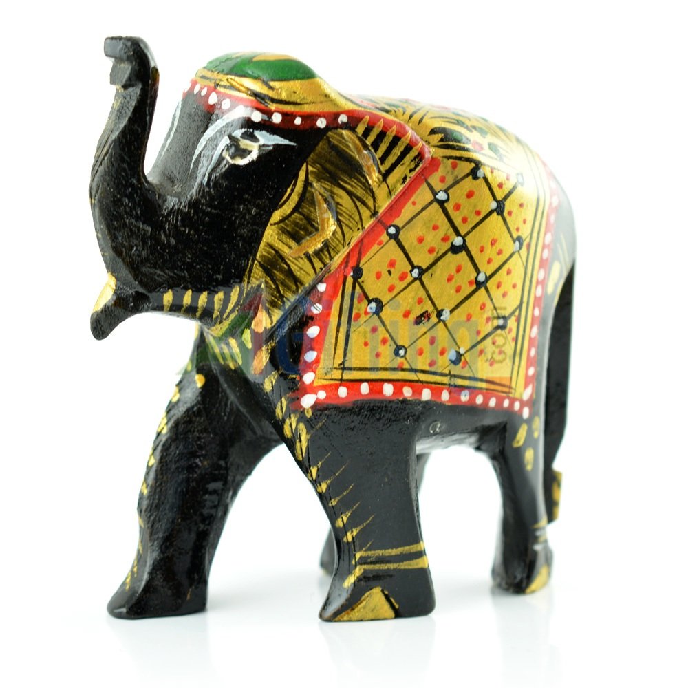 Wooden Painted Decorative Handicraft Elephant