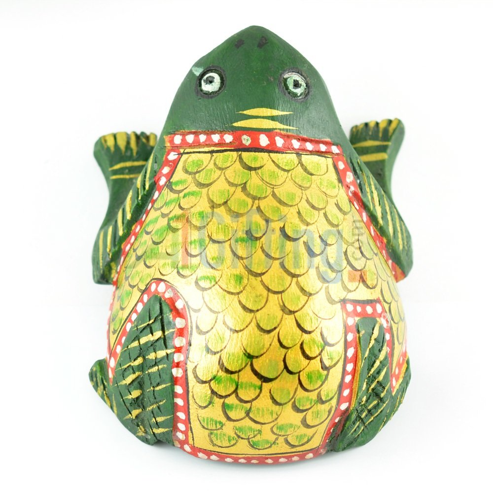 Wooden Decorative Handicraft Frog Painted