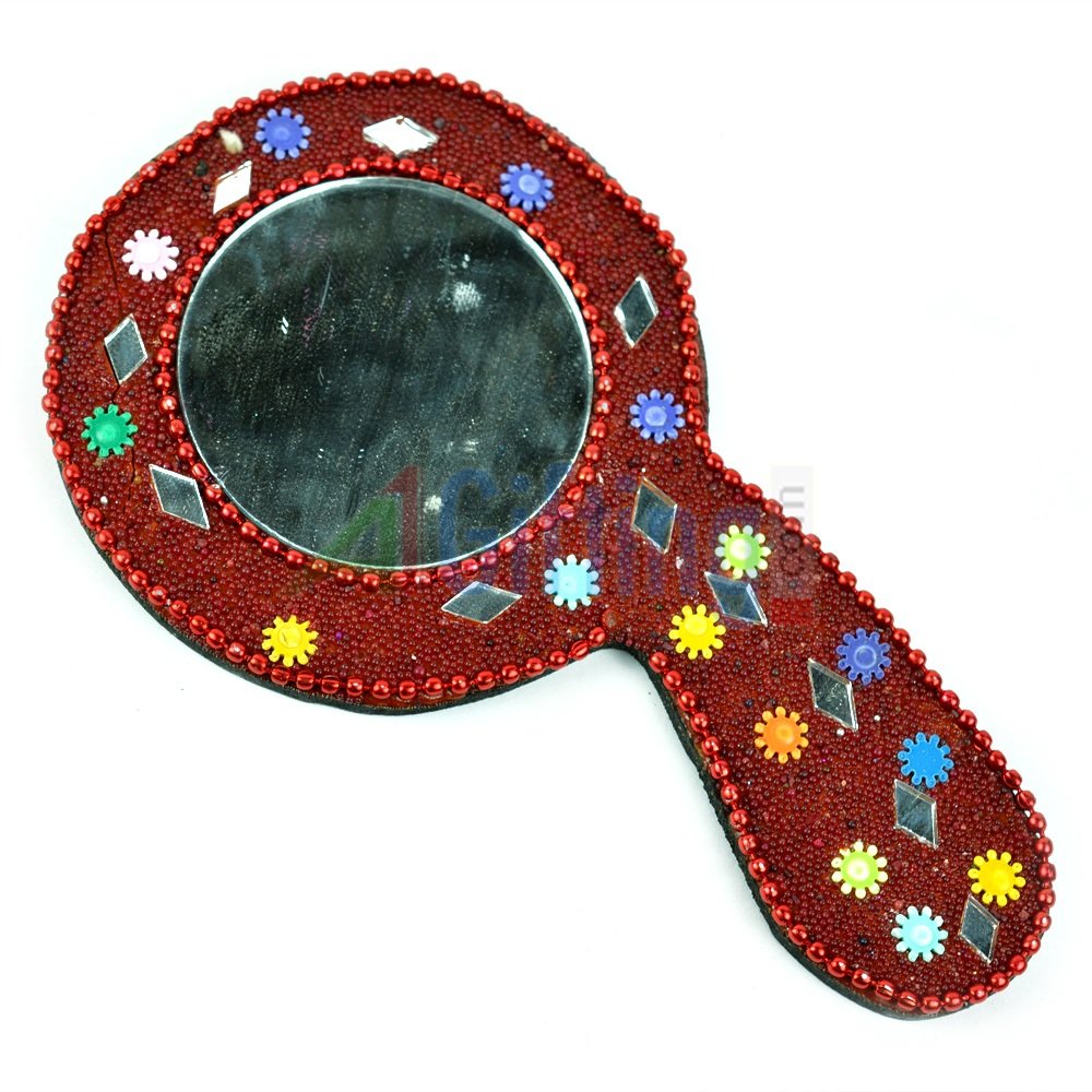 Fancy Mirror with Handle Hand Crafted