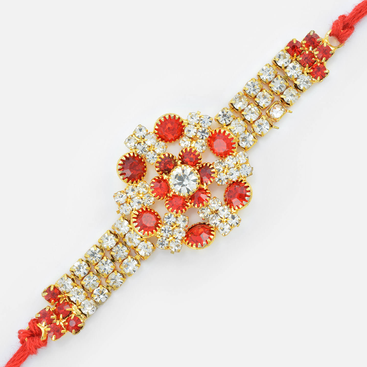 Golden with Diamond Beautifully Studded Stylish Rakhi