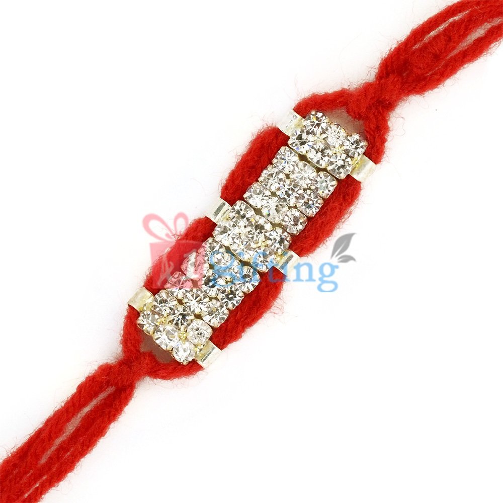 Special Pattern in Diamonds and Red Moli Dori - Rakhi for Special Brother