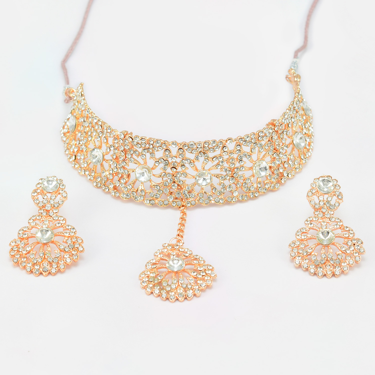 Amazing Diamond Studded Necklace Set