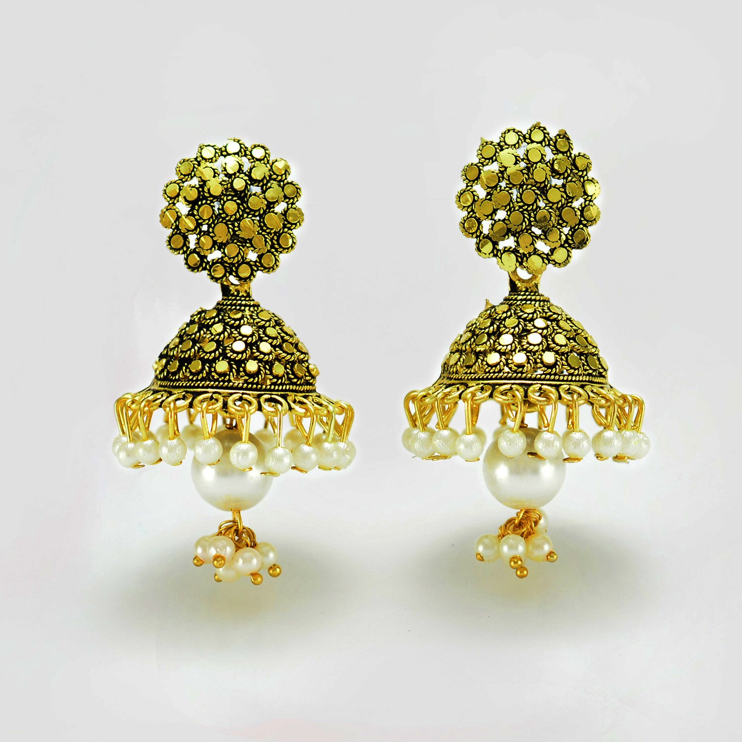 Traditional Designer Pearls Jhumka Set 